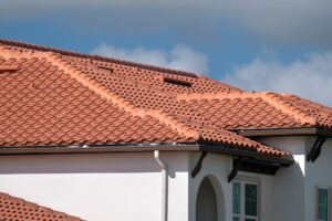 house with tile roofing