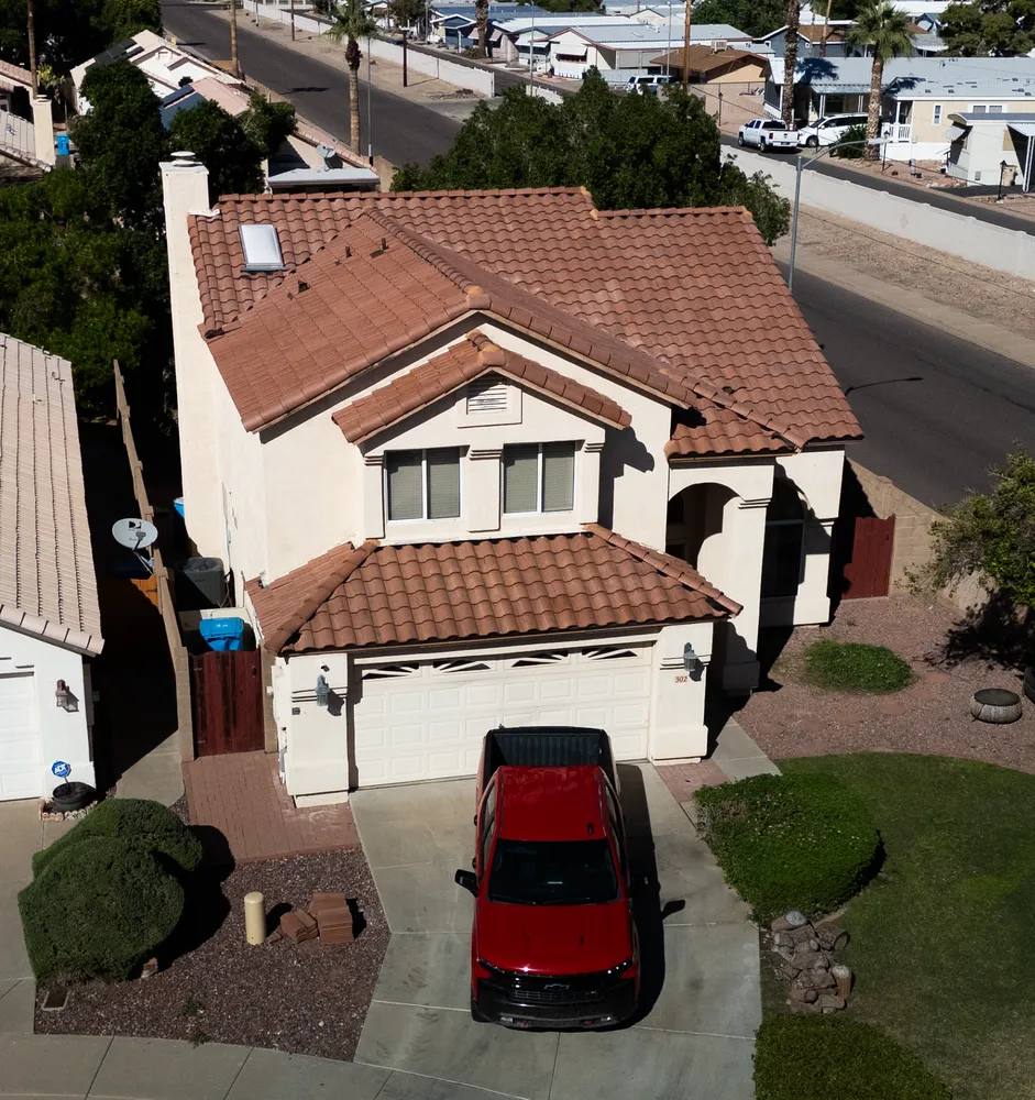 Completed tile roof on an Arizona home